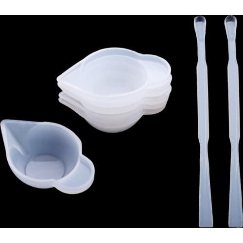 5pcs 10ml Reusable Resin Art Mixing Measuring Cups Silicone Stir Stick Spoon UV Epoxy Resin Jewelry Making Tools Accessories