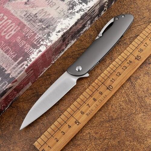 Portable folding 8Cr13Mov blade stainless steel handle outdoor camping hunting self-defense rescue EDC tool pocket fruit knife