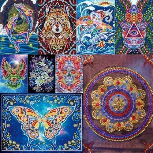 Luminous Animal Mosaic Kit DIY Craft 5D Ornaments Special Shaped Diamond Painting Embroidery Cross Stitch Home Decor