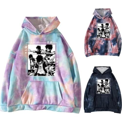 Tie-dye Hoodie Dabi Boku No Hero Academia Men Women Hoodies Harajuku Cartoon Anime Sweatshirts Graphic Streetwear Clothes