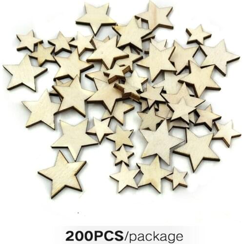 Ornaments Handmade DIY Crafts Buttons Size Mixing Gifts Wooden Stars Scrapbooking Graffiti Light Weight Supplies Embellishments