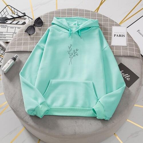 Harajuku Vintage Hoodies Women Aesthetic Sweatshirt Pocket Pullover Korean Womens Long Sleeve Top Streetwear for Lady Jacket