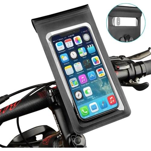 Waterproof Motorbike Bike Cycling Handlebar Bag Phone Holder Bag with 360° Rotation for Any Smartphone up to 6.5''(16.5CM)