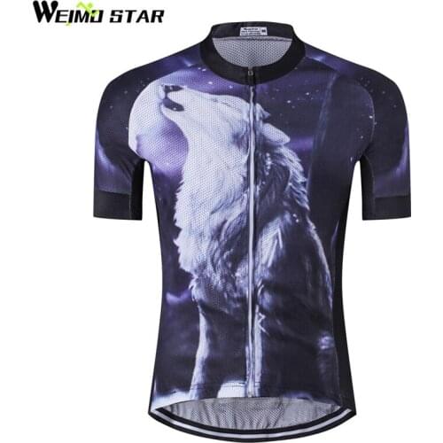 Weimostar Cycling Jersey Men 2017 Wolf Breathable Cycling Clothing 100% Polyester MTB Bicycle Jersey Bike Wear Cycle Clothes
