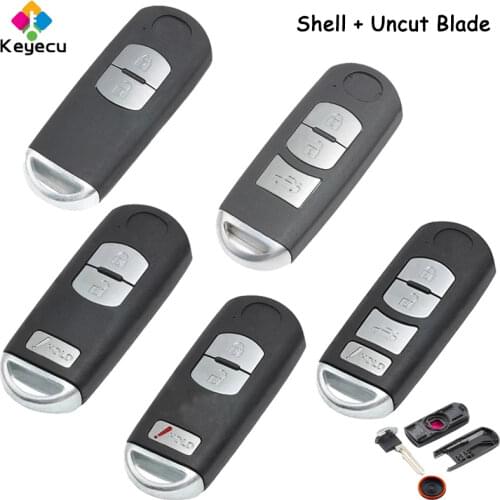 KEYECU Replacement Smart Remote Car Key Shell Case With 2 / 3 / 4 Buttons - Fob for Mazda 3 6 CX5 CX3 Summit M3 M6 Axela Atenza