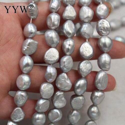 9-11mm Cultured Baroque Freshwater Pearl Beads Natural Irregular Grey 73cm/Strand pearl for DIY Bracelet Necklace Jewelry making