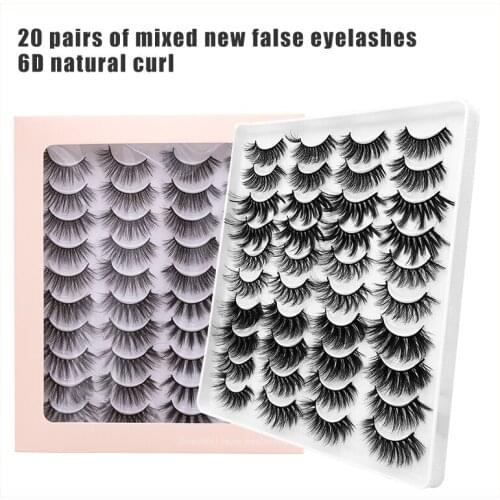 20Pairs 3D Mink Lashes Natural False Eyelashes Dramatic Volume Fake Lashes Makeup Eyelash Extension Silk Eyelashes Cosmetics