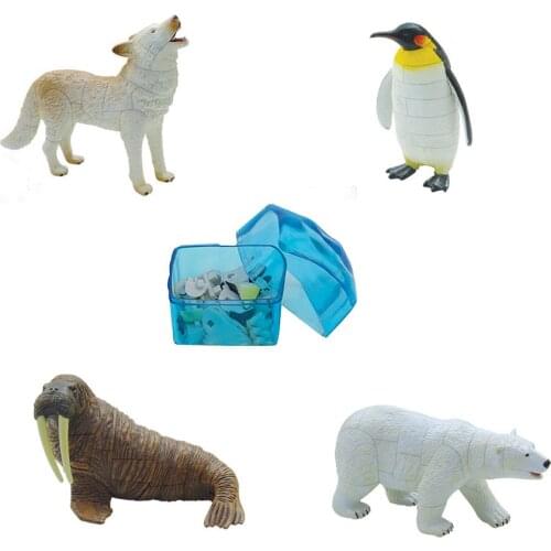 Assorted 4pcs/set of ukenn 3D polar life animal puzzles DIY models kids educational toy 2666
