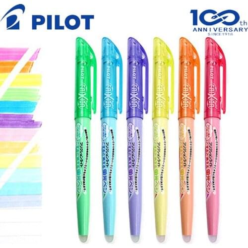 6 PCS Japan PILOT SFL-10SL Erasable Highlighter Fluorescent Pen 6 Color Ink Writing Supplies Highlighter Set School Stationery