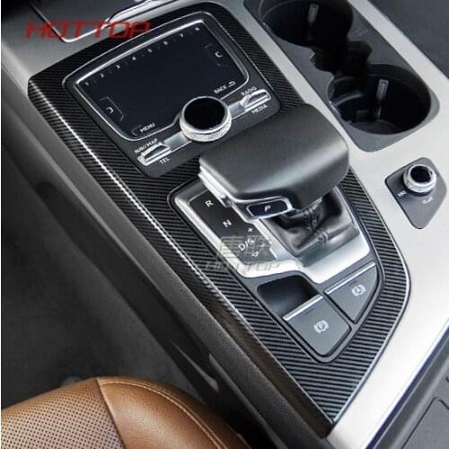 Car Front Console Gear Shift Panel Media Switch Button Frame Cover Trim Fit For Audi Q7 2016 2017 2018