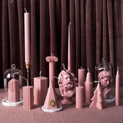 Large Size David Art Candle Molds Marseille Head Design Venus Plaster Sculpture Scented Candle Making Silicone Mould