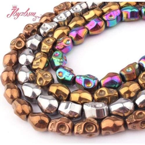 8x10mm Carving Skull Hematite Beads Natural Stone Beads For DIY Necklace Bracelets Earrings Jewelry Making 15" Free Shipping