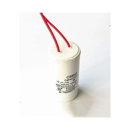 CBB60 10uf 450v motor start capacitor washing machine capacitor 38*70mm 5PCS