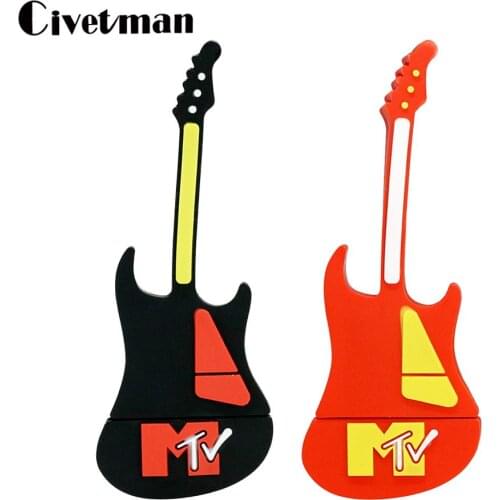 Pendrive 256GB Cartoon Red Guitar USB 2.0 Flash Drive 4GB 8GB 16GB 32GB 64GB Usb Flash Drive 128GB Pen Drive Flash Memory Stick