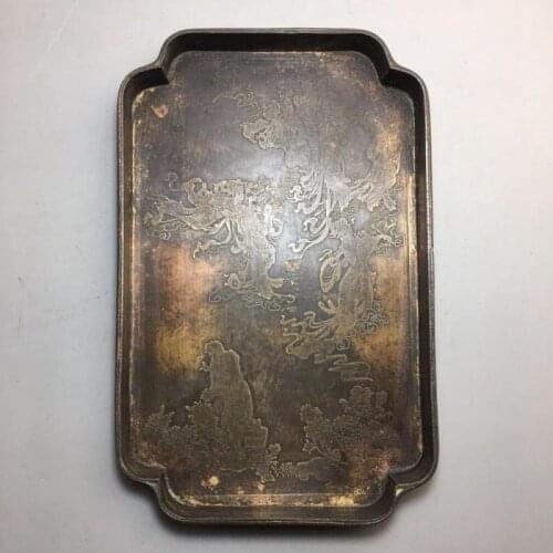 Chinese Old Copper Collection Pure Copper fruit dish tea tray