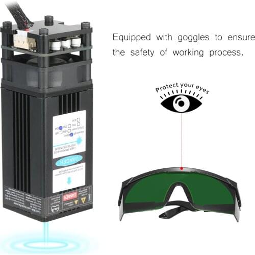 KKmoon Laser Module Kit 450nm Blue Laser Laser Head Cutting Module for Laser Engaver 2 PIN 3 PIN Cable and Power Supply Included