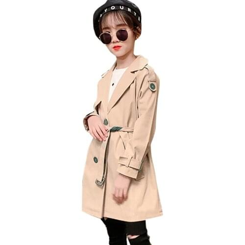 Coat For Girl Solid Color Windbreaker Coat Girl 2021 Newest Childrens Jacket Spring Autumn Childrens Clothing Girl
