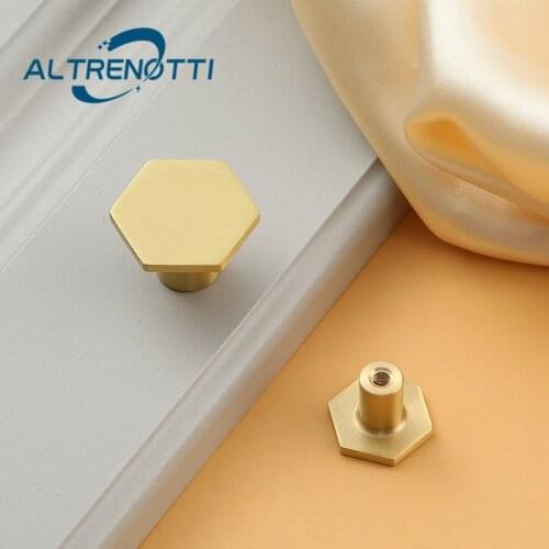 Brass Gold Furniture Handle Polygon Simple Modern Knob For Cupboard Kitchen Cabinet Drawer Wardrobe Metal Door Pull Hardware