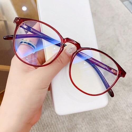 Retro Round Blue Light Blocking Glasses Fashion Computer Eyeglasses Vintage Women Men Anti-blue Light Transparent Clear Glasses