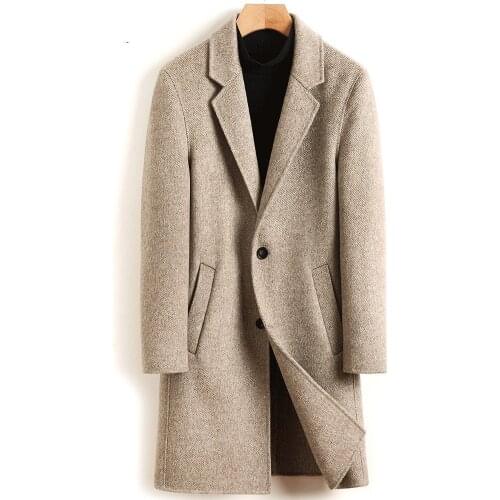 Autumn Winter Long Jacket 100% Wool Coat Men Clothes 2020 Mens Overcoat Luxury Coats Casaco Masculino 010 KJ4304