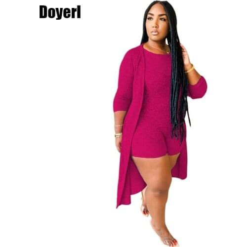 Autumn Ribbed 2 Piece Set Women Clothing Fall Casual Long Cardigan and Short Jumpsuit Set Bodycon 2 Piece Sets Womens Outfits