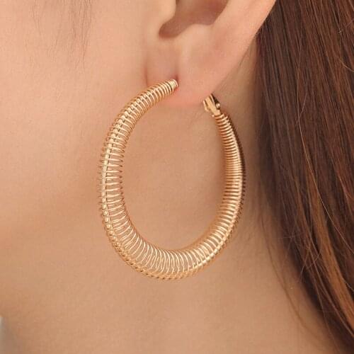 Simple Geometric Gold Metal Earrings for Women Big Circle Drop Dangle Earrings Fashion Statement Brincos Jewelry Pendientes