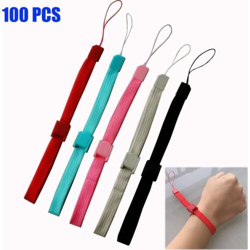 100PCS Hand Wrist Strap for Wii Remote Controller Remote Strap for 3DS 2DS PSP Lanyard Hand Wrist for Phone Mp3 Mp4 Colth Wrist