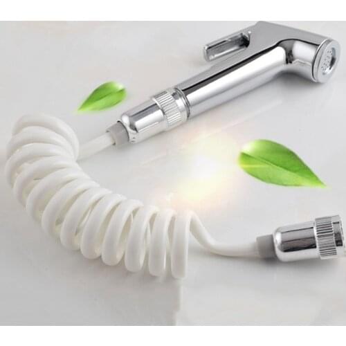 Handheld Shower Head Douche Toilet Bidet Spray Wash Jet Shattaf with Spring Hose P0RD Cleaning Hose Holder