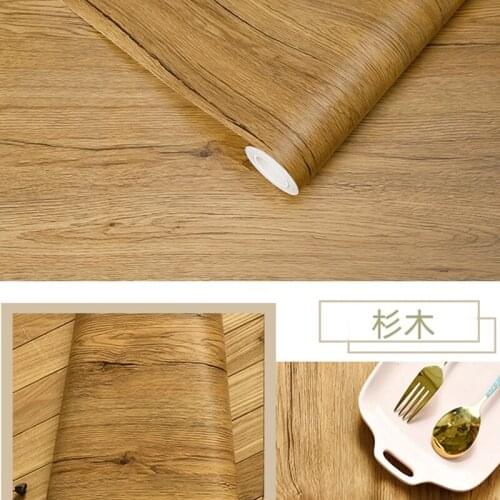 PVC Self Adhesive Wood Grain Wallpaper DIY Decorative Film Kitchen Cabinet Wardrobe Waterproof Furniture Renovation Home Decals