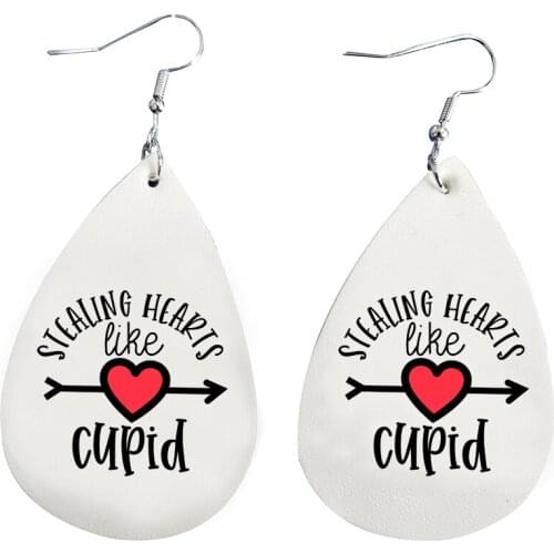 Faux Leather Earrings Stealing Hearts Like Cupid Valentine Day Gift For Her