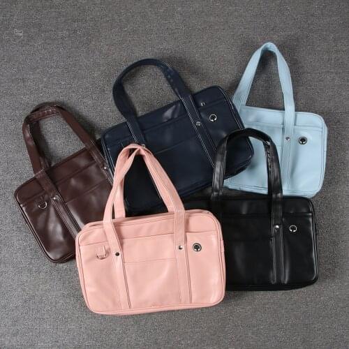 Student PU Schoolbag Cosplay Handbag Middle High School JK Uniform Handbag Totes Shoulder Bag Portable School Book Bag For Girls