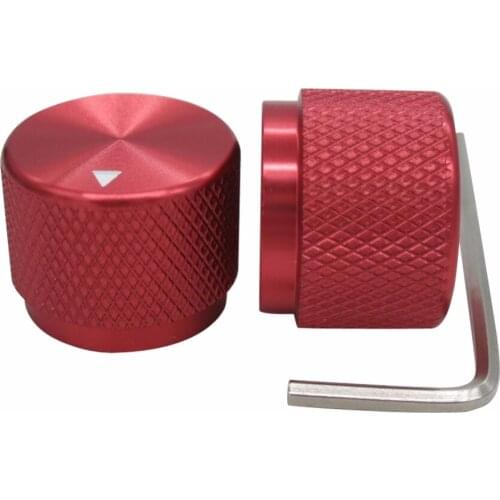 Taiss/ 2pcs Red Aluminum Rotary Electronic Control Potentiometer Knob for 6 mm Diameter Shaft, 20mm Dia x 15.5mm Height