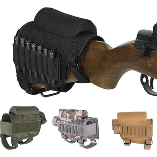 Tactical Ammo Pouch Buttstock Cheek Rest Gun Rifle Stock Ammo Portable Pouch Shell Combat Shot Hunting Gear Combat Accessories