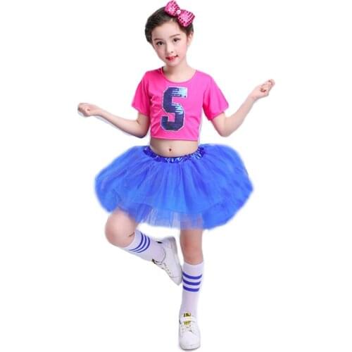 Girl Jazz Dance For Girls Dancing Dress For Children Girl Dance Stage Clothing Kids Performance Girl Hip Hop Jazz Costumes