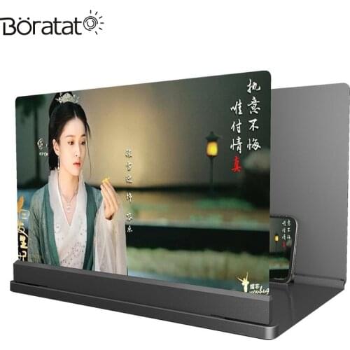 10 Inch Mobile Phone 6D Screen Magnifier Video Bracket Folding Enlarged Desktop Smartphone Movie HD Amplifying Projector Stand