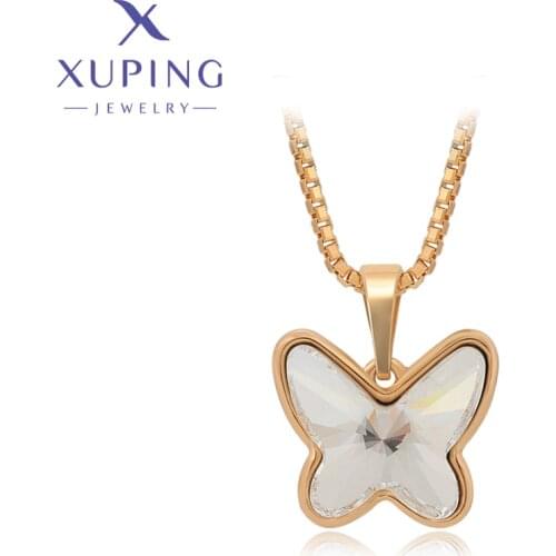 Xuping Jewelry Fashion Animal Crystals Pendant Necklaces Gold Color For Women Wedding Ladies Gifts 30375