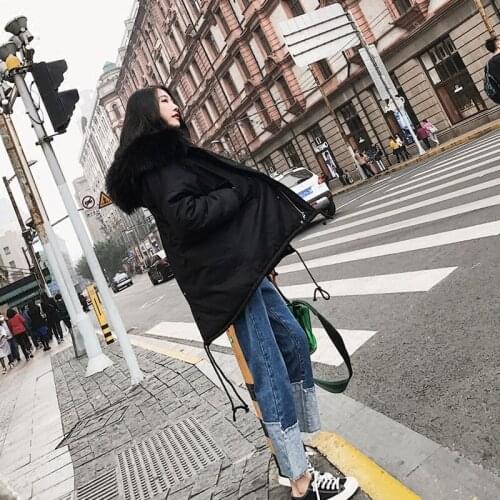 High Quality Natual fox Fur Collar Wadded Jacket Women New 2020 Long Warm Down Cotton Padded Coat casaco feminino L2107