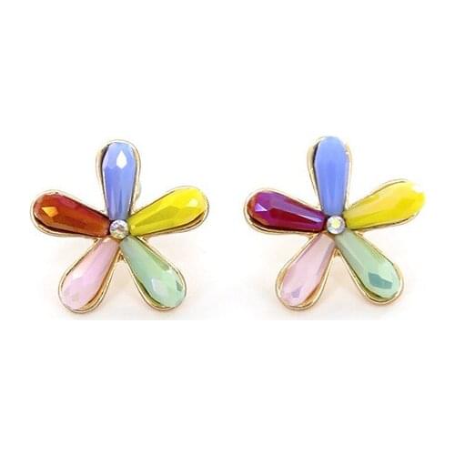 2020 New Design Crystal Flower Stud Earrings For Women Girls Wedding Anniversary Party Jewelry Gift