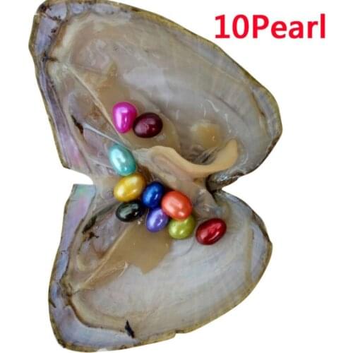 10/20pcs 6-8 mm Natural Oval Bead Oysters Pearl Oyster Pearl Mussel Individually Wrap Random Color Birthday Christmas Gift