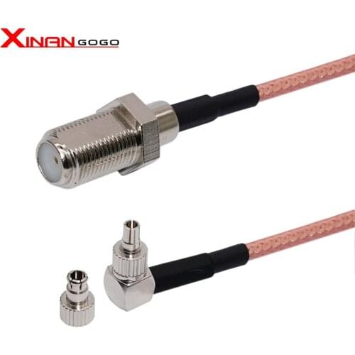 10pcs RF Coaxial cable F female to CRC9/TS9 two Dual connector RG316 pigtail cable 15cm