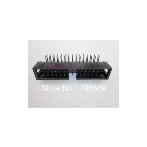 100pcs DC3 30 Pin Shrouded Male Header 2.54mm Right Angle