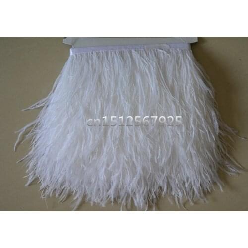 #14 New! Sell high-quality ostrich feather cloth belt, 10 yards long feather cloth belt, feather width 4-6 "/ 10-15cm