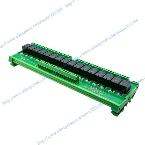16 channel 5V 10A Omron relay module driver board output amplifier board PLC board DIN rail mounting NPN module