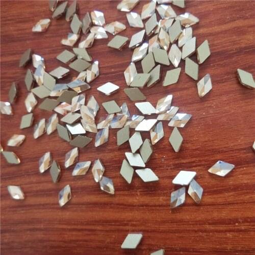 20pcs/bag AB White Stones Nail Rhinestones Colorful Rhombus Gold Flat Back Shiny Glass Gem Jewelry For Nails Art Decoration JZ05