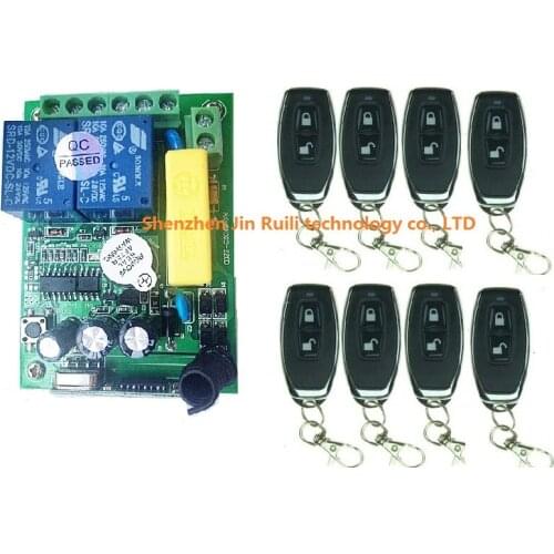 2016 AC220V 2CH RF Wireless Remote Control Switch With 8pcs Transmitter + Free Shipping