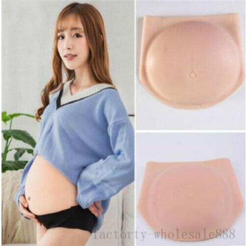 2020 Silicone Jelly Fake Pregnant Belly Artificial Baby Bump Belly Test Full Body Shapewear Bodyshaper Waist Shaper Plus Size