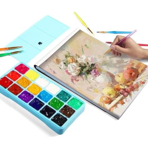 24/18Colors Gouache Paint Set With Palette 30ml Unique Toxic Artists Supplies For Student Design Gouache Jelly Art Non Pain N4Z7
