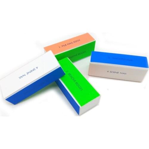 5pcs/lot Colorful Nail Buffer Files 4 Sides UV Gel Nail File Sanding Polisher Block Nail Art Sponge Manicure Care Tools