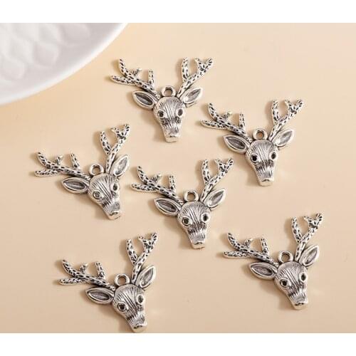 5pcs 36*31mm Trendy Deer Antlers Charms Fit Bracelets Pendants Necklaces DIY Animals Charms Handmade Craft Jewelry Accessories