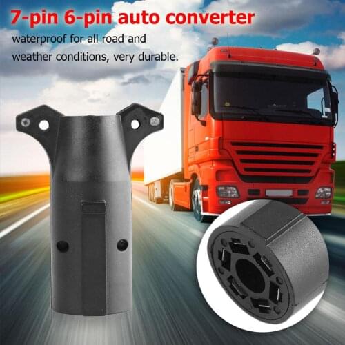 Adapter 7 Way RV Blade to 6 Way Good Electrical Conductivity Corrosion Resistance Round Trailer Wiring Plug Connector